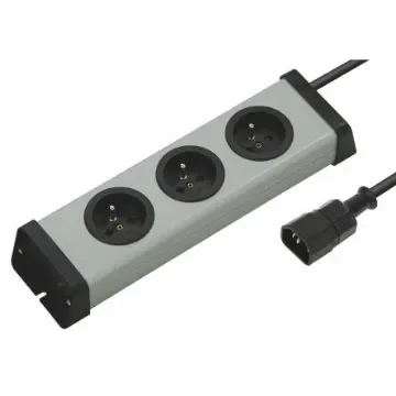 Bodo Ehmann Type E - French 3 Gang Power Distribution Unit, 1.5m Cable, 16A, 250 V - 0200X02032308 product image