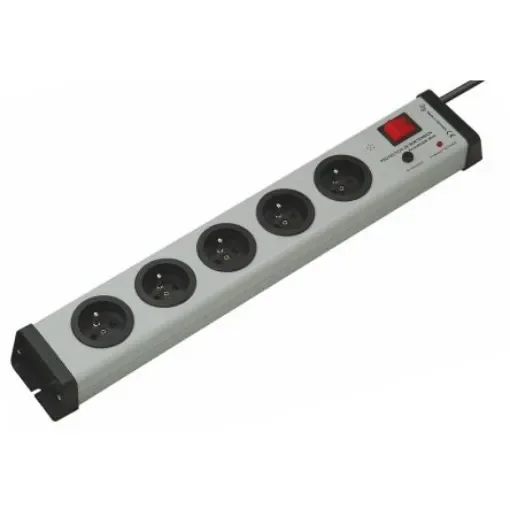 Bodo Ehmann Type E - French 5 Gang Power Distribution Unit, 1.5m Cable, 16A, 250 V, Surge Protected - 0206X02052301 product image