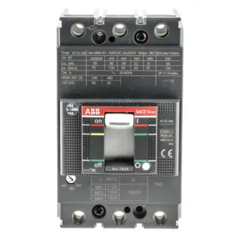 ABB, Protecta MCCB 3P 160A, Breaking Capacity 36 kA, DIN Rail Mount - 1SDA067418R1  XT1N 160 TMD 160-1600 3p F F product image