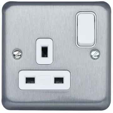 MK Electric Albay Plus 1 Gang Plug Socket, 13A, Type G - British - K2958BRC product image