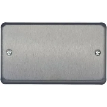 MK Electric Silver 2 Gang Blanking Plate - K3329BRC product image