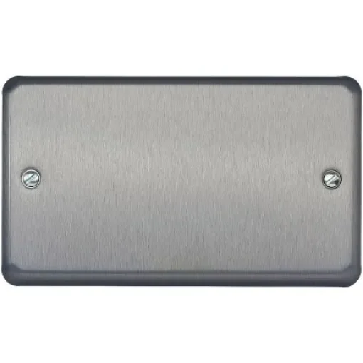 MK Electric Silver 2 Gang Blanking Plate - K3329BRC product image