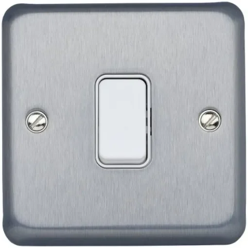 MK Electric Rocker Light Switch, 2 Way, 1 Gang, Albany Plus - K4671BRC product image