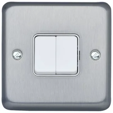 MK Electric Rocker Light Switch, 2 Way, 2 Gang, Albany Plus - K4672BRC product image