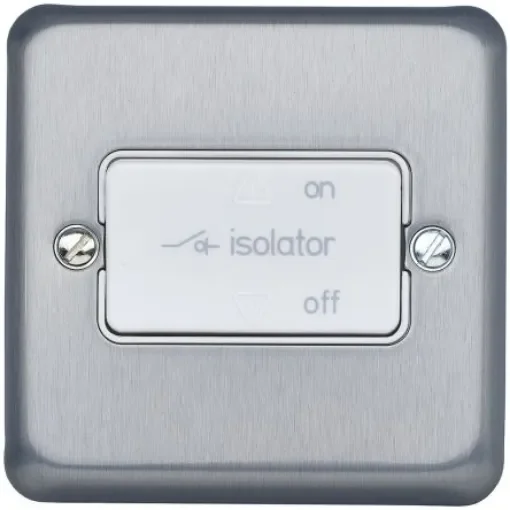 MK Electric Silver Albany Plus Fan Isolator Switch - K4860BRC product image