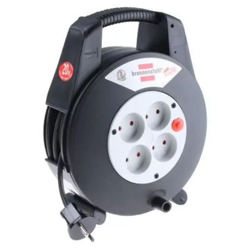 brennenstuhl 20m 4 Socket Type K - Danish Cable Reel Cassette Reel, 230 V ac, IP20 - 1618208501 product image