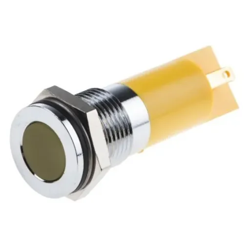 RS PRO Yellow Panel Mount Indicator, 110V dc, 14mm Mounting Hole Size, IP67 - 8332891 product image