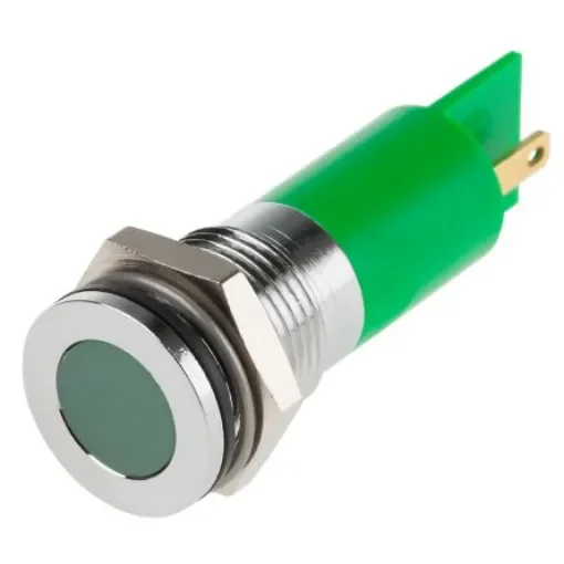 RS PRO Green Panel Mount Indicator, 110V dc, 14mm Mounting Hole Size, IP67 - 8332897 product image