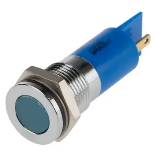 RS PRO Blue Panel Mount Indicator, 110V dc, 14mm Mounting Hole Size, IP67 - 8332901 product image