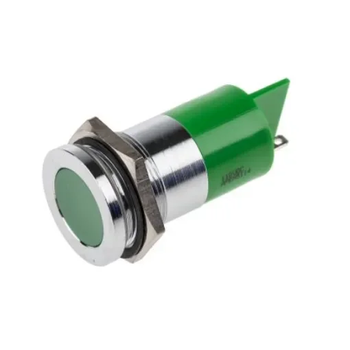 RS PRO Green Panel Mount Indicator, 110V dc, 22mm Mounting Hole Size, IP67 - 8332908 product image