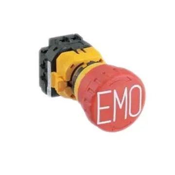 Idec XW Series Twist Release Emergency Stop Push Button, Panel Mount, 22mm Cutout, 2NC - XW1E-BV402M-RH-EMO product image