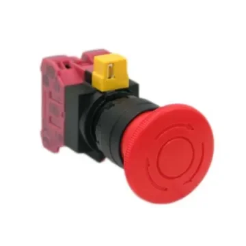 Idec HW Series Twist Release Emergency Stop Push Button, Panel Mount, 22mm Cutout, 2NC, IP65 - HW 1B-V4F02-R product image