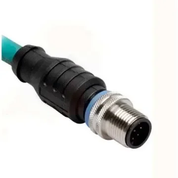 Turck, 10m Cat5e, Teal M12 to Female RJ45 Male, Terminated TPE Sheath - RSS RJ45S 841-10M product image