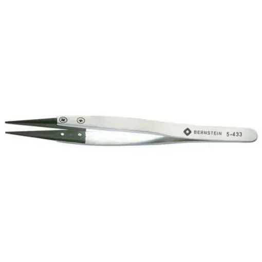 Bernstein AG 125 mm, Stainless Steel, Flat, ESD Tweezers - 5-433 product image