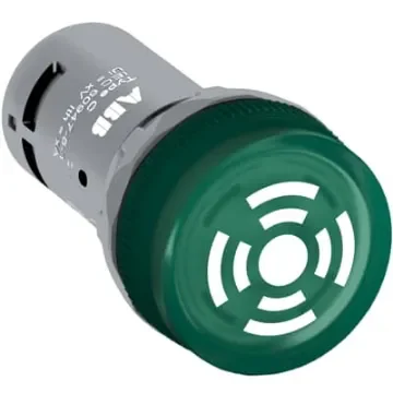 ABB, Compact, Panel Mount Green LED Buzzer, 22mm Cutout, Round, 110V ac - 1SFA619600R6012  CB1-601G product image