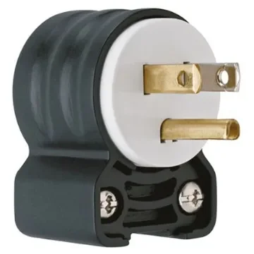 PASS & SEYMOUR USA Mains Plug, 15A Black, White, Cable Mount Screw, 125 V - PS5266SSAN product image