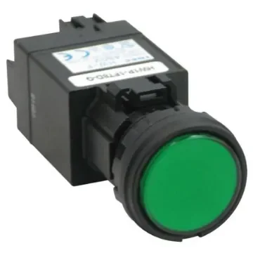 Idec Green Panel Mount Indicator, 480V ac, 24.1 x 22.3mm Mounting Hole Size - HW1P-1FT8D-G product image