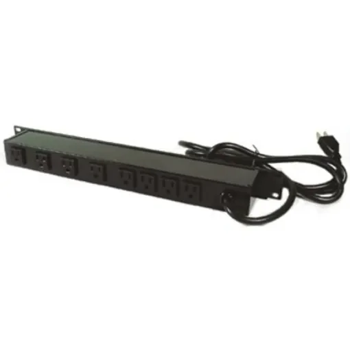 Wiremold NEMA 5-15R 8 Gang Power Distribution Unit, 4.6m Cable, 15A, 120 V, RCD Protected - 8361331 product image