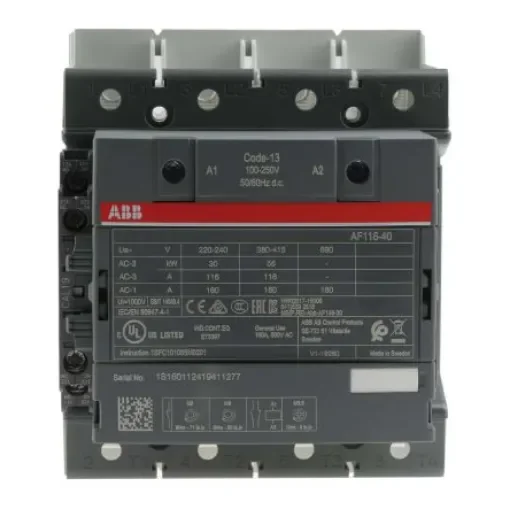 ABB AF116 AF Contactor, 230 V ac Coil, 4-Pole, 160 A, 55 kW, 4NO, 690 V ac - 1SFL427102R1311  AF116-40-11B-13 product image