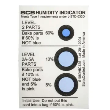 SCS Blotting Paper Impregnated With Cobaltous Chloride ESD Label, Humidity Indicator-Text 3 in x 2in - 51060HIC125 product image