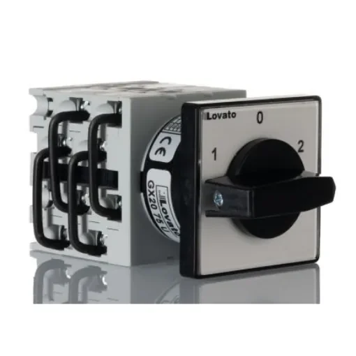 Lovato, 4PDT 3 Position 60° Changeover Cam Switch, 20A, Knob Actuator - GX2075U product image