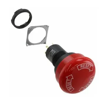 Omron A165E Series Twist Release Emergency Stop Push Button, Panel Mount, 16mm Cutout, 3 NC, IP65 - A165E-S-03U product image