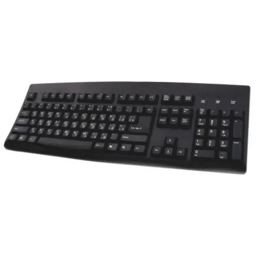 Ceratech Wired PS/2, USB Keyboard, QWERTY (Cyrillic), Black - KYBAC260UP-BKCY product image