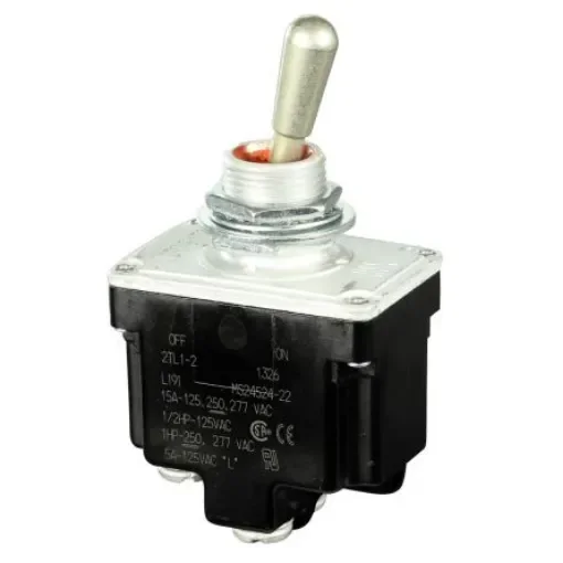 Honeywell Toggle Switch, Panel Mount, On-Off, DPST, Screw Terminal - 2TL1-2 product image