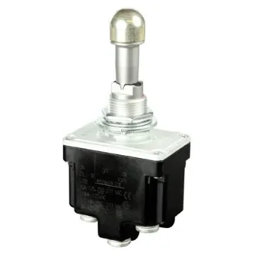 Honeywell Toggle Switch, Panel Mount, (On)-Off-(On), DPDT, Screw Terminal - 2TL1-7E product image
