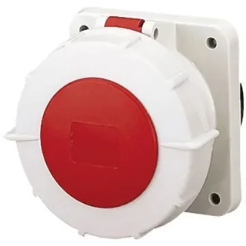 MENNEKES, TorsionSpringCONTACT IP67 Red Panel Mount 3P + N + E Industrial Power Socket, Rated At 125A, 400 V - 1461 product image