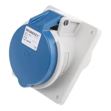MENNEKES IP44 Blue Panel Mount 3P Angled Industrial Power Socket, Rated At 32A, 230 V - 1492 product image