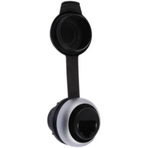 Eaton RMQ Titan Series Female RJ45 Connector, Front Mount, Cat5e Straight 2 Port - 107413 M22-RJ45-SA product image