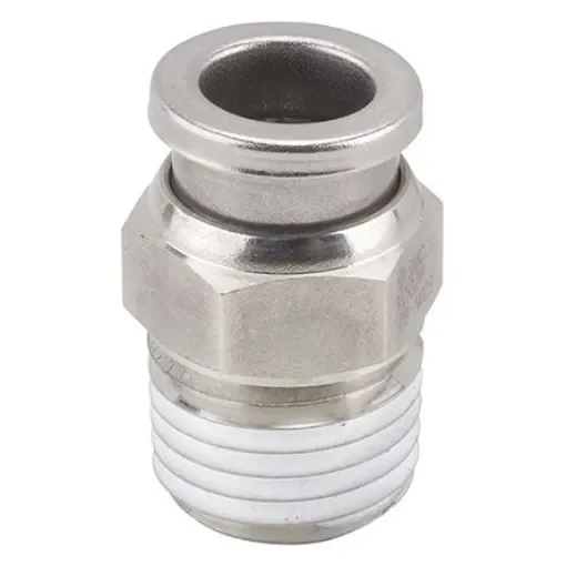 SMC KQG2 Series Straight Threaded Adaptor, NPT 1/4 Male to Push In 3/8 in, Threaded-to-Tube Connection Style - KQG2H11-N02S product image