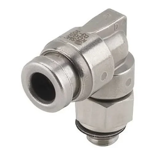 SMC KQG2 Series Elbow Threaded Adaptor, NPT 1/8 Male to Push In 1/4 in, Threaded-to-Tube Connection Style - KQG2L07-N01S product image