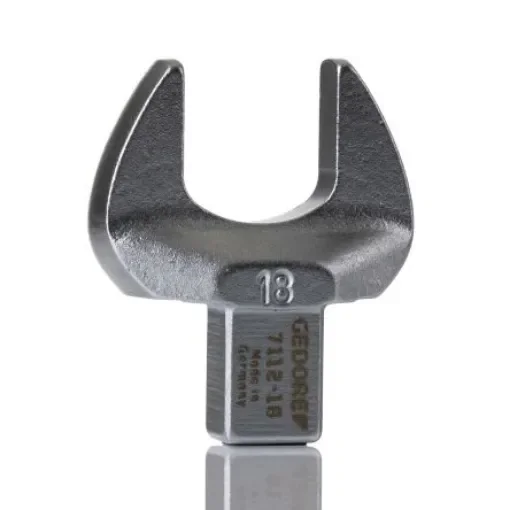 Gedore 7112 Series Open Ended Insert Spanner Head, 18 mm, 9 x 12mm Insert, Chrome Finish - 7684560 product image