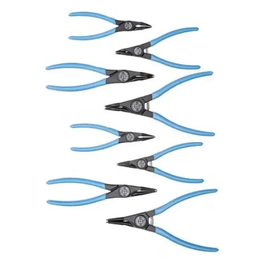 Gedore 8-Piece Circlip Plier Set, Angled, Straight Tip, 300 mm Overall - 2148706 product image