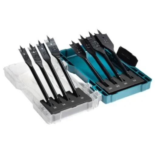 Makita 8-Piece Flat Wood Drill Bit Set for Wood, 32mm Max, 12mm Min - E-08698 product image