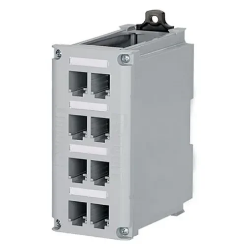 Panduit CDPP, 8 Port DIN Rail Mount Copper Patch Panel, STP, UTP Shielding - CDPP8RG product image