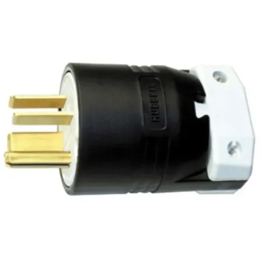 Hubbell USA Mains Plug, 50A Black, Cable Mount Nylon Screw, 250 V - HBL8451C product image