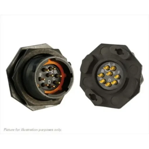 Souriau Sunbank by Eaton, UTS 8 Way Cable Mount MIL Spec Circular Connector Receptacle, Pin Contacts,Shell Size 12, - UTS712E8P product image