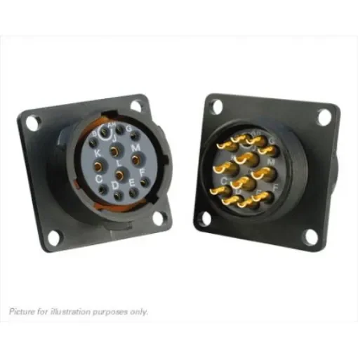 Souriau Sunbank by Eaton, UTS 12 Way Flange Mount MIL Spec Circular Connector Receptacle, Socket Contacts,Shell Size - UTS014E12S product image