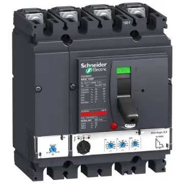 Schneider Electric, NSX Range MCCB 4P 100A, Breaking Capacity 90 kA, Fixed Mount - LV429807 product image
