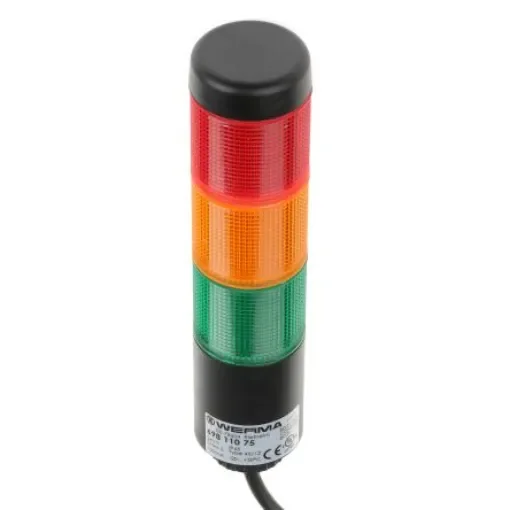 Werma Kompakt Series Red/Green/Yellow Signal Tower, 3 Lights, 24 V, Base Mount - 698.110.75 product image
