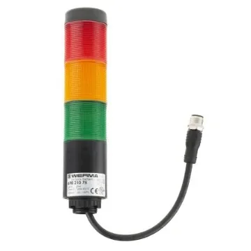Werma Kompakt Series Red/Green/Yellow Signal Tower, 3 Lights, 24 V, Base Mount - 698.210.75 product image