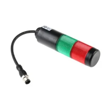 Werma Kompakt 37 Series Red/Green Signal Tower, 2 Lights, 24 V ac/dc, Base Mount - 698.220.75 product image