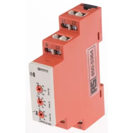 Broyce Control Phase, Voltage Monitoring Relay, 3 Phase, SPDT, DIN Rail - LXPRC/S-4W 230V (400V) product image