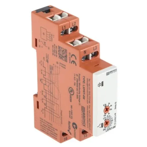 Broyce Control Phase, Voltage Monitoring Relay, 3 Phase, SPDT, DIN Rail - LXPRT-4W 230V (400V) product image