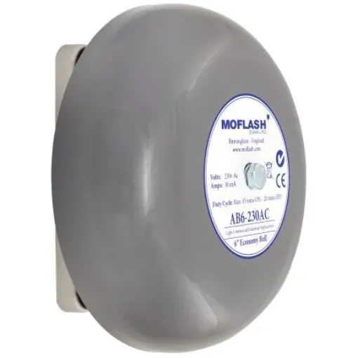 Moflash AB6 Solenoid Series Wall Mount Siren, 24 V dc, 100dB at 1 m, IP44, DC, Single-Tone - AB6-24DC product image