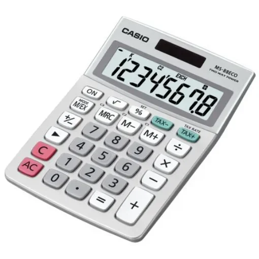 Casio MS-88ECO Battery & Solar Powered Desktop Calculator product image