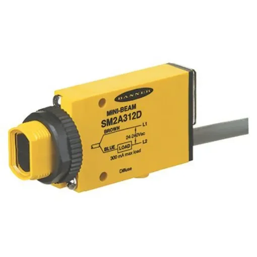 Banner Diffuse Photoelectric Sensor, Block Sensor, 380 mm Detection Range - SM2A312D product image